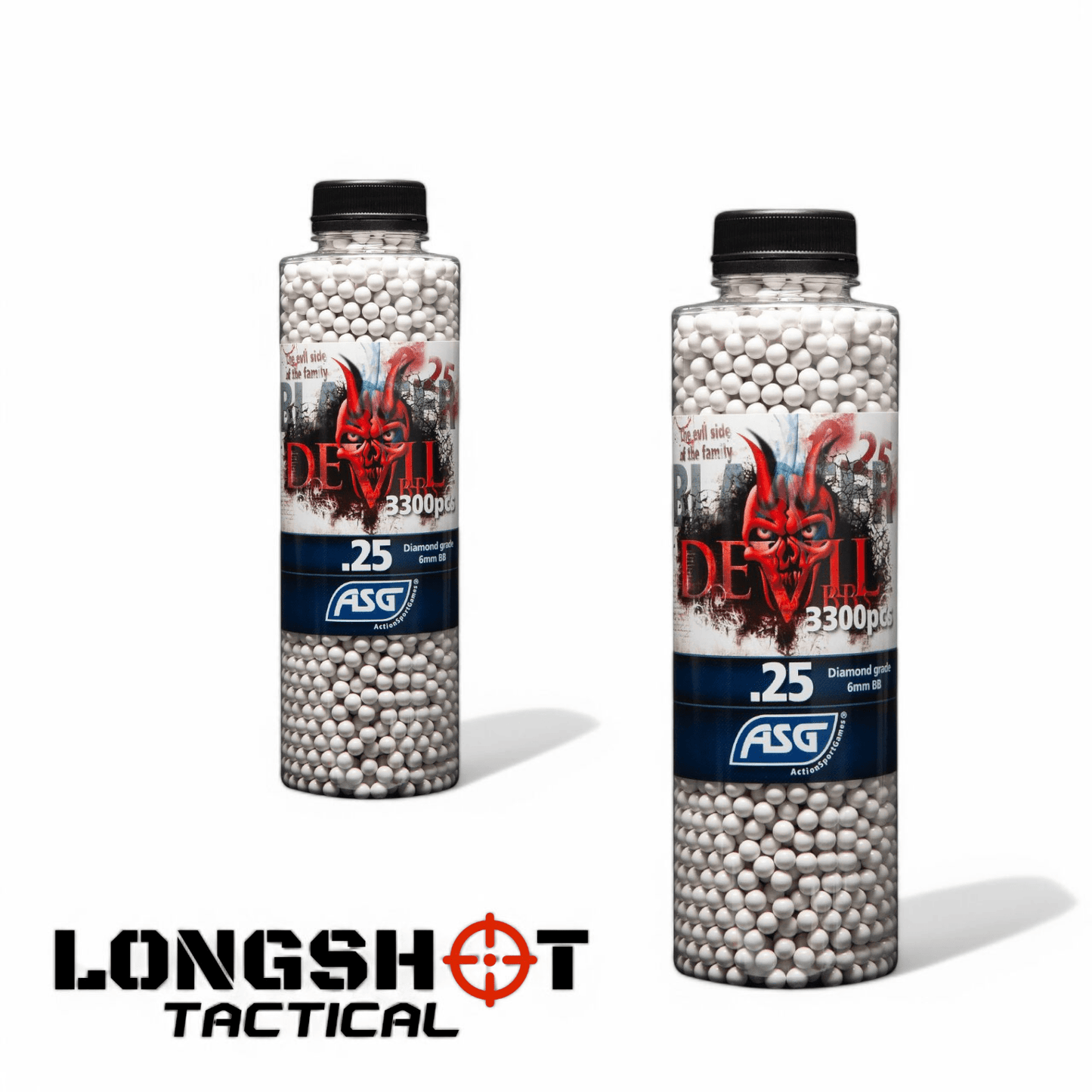 Blaster Devil, 0.25g, airsoft BBs, 3300 pcs. bottle — 2 Bottles (6600 BB's)