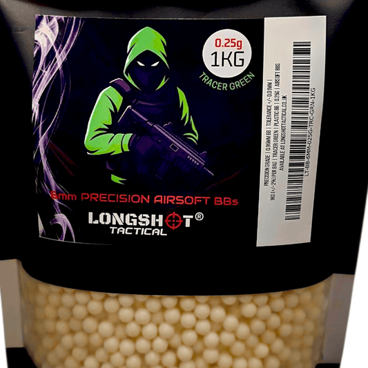 0.25g x 1KG Longshot Tactical Precision Tracer Green Airsoft BBs 6mm (4000R)