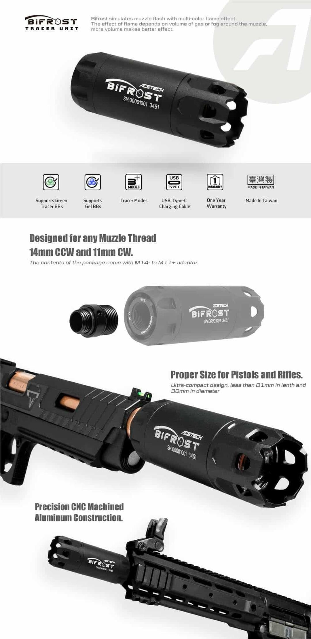Acetech Bifrost Tracer Unit - Titanium