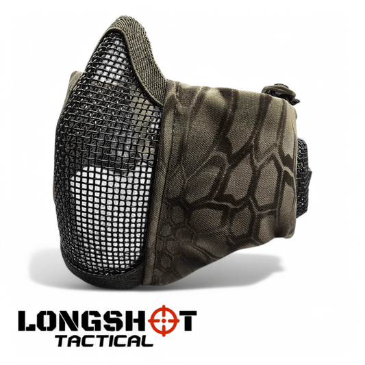 Longshot Tactical Airsoft Mesh Face Mask - Reptile