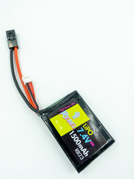 Rebel Battery - 1500mAh LiPo 7.4V 20C stick (PEQ/AN-15) - Mini Tamiya